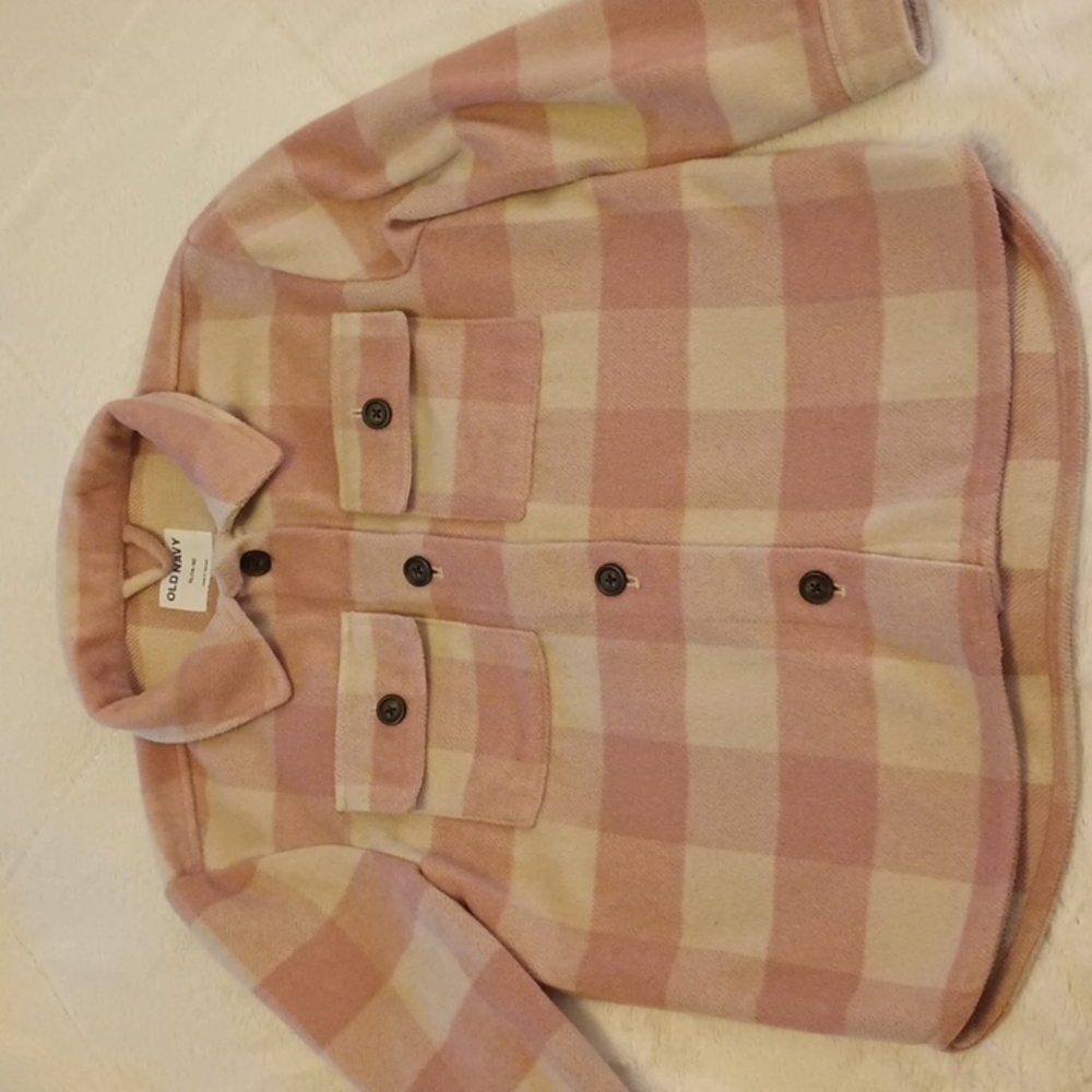 Old Navy girls pink plaid jacket size XL.